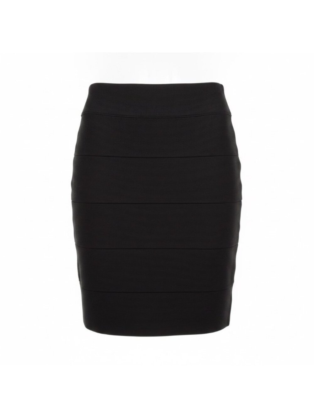 BCBGMaxAzria Womens Black Rayon Blend Bandage Pencil Skirt Size L